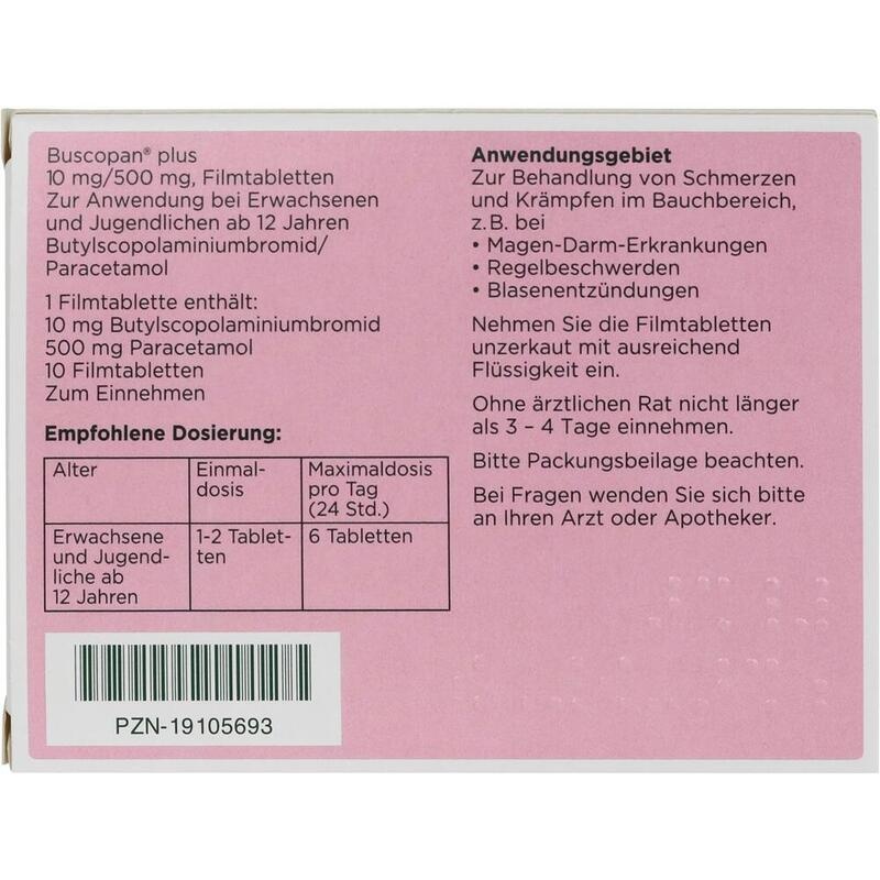BUSCOPAN plus 10 mg/500 mg Filmtabletten